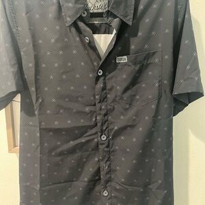 DIXXON Men's Black Patterned Button Down Shirt